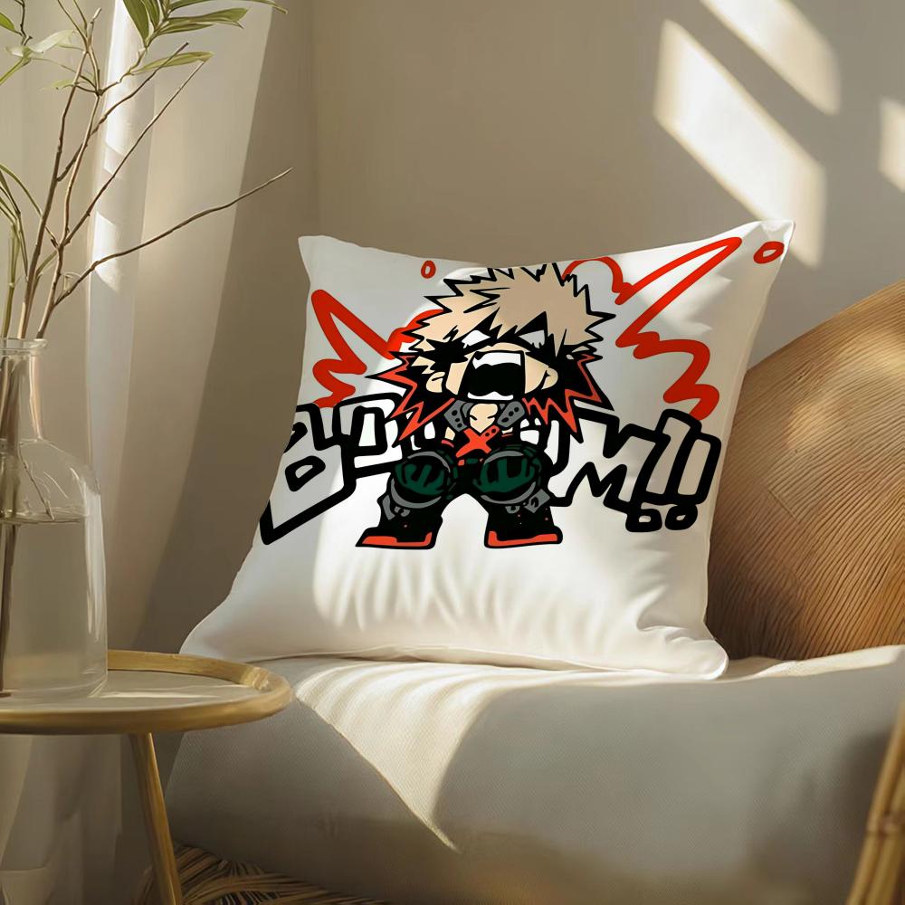 M-My H-Hero Academia Bakugo Cushion Cover Soft Short Plush Pillow Cover Smooth Cozy Texture Aesthetic Cushion Case Home Decor