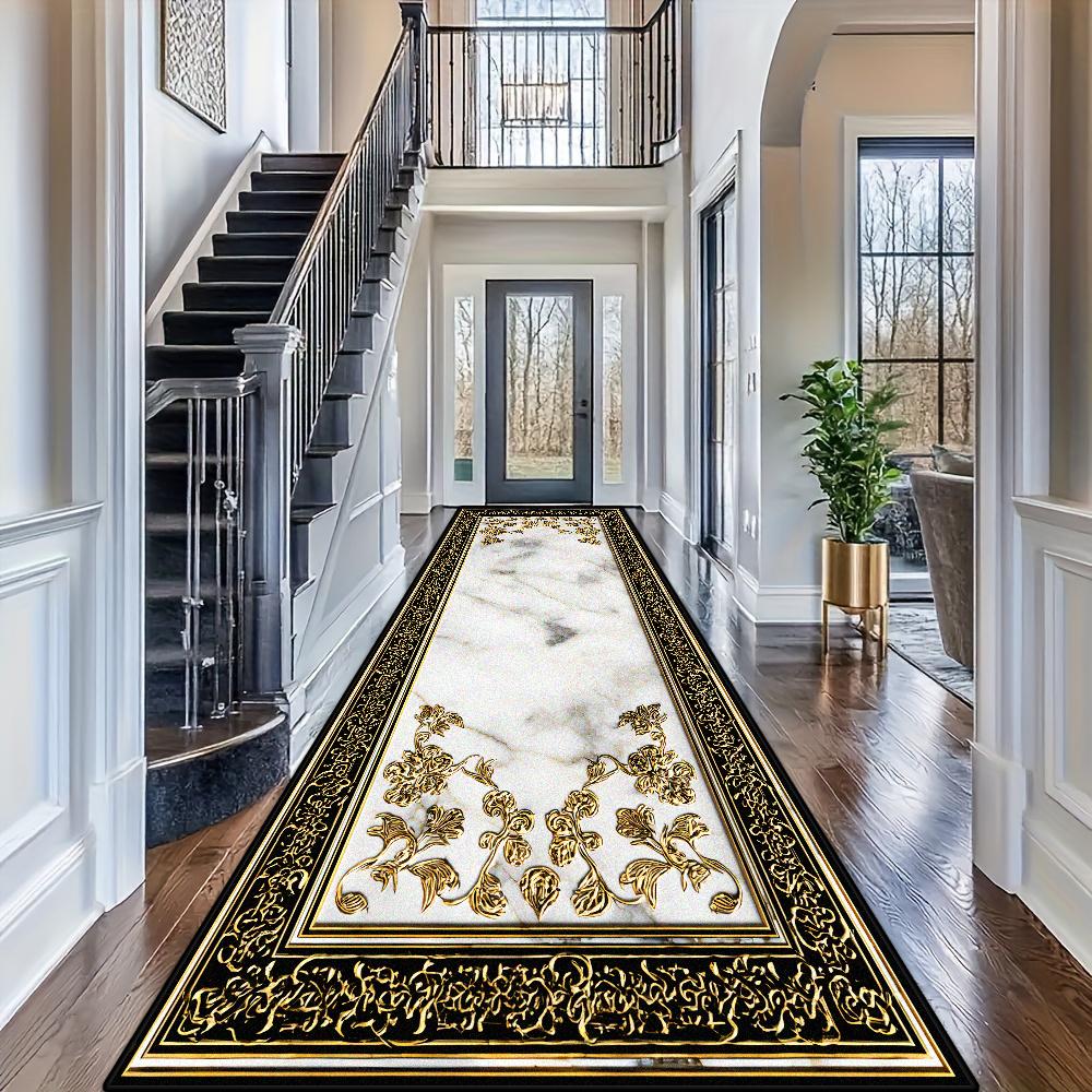 Nordic Luxurious Style Long Corridor Carpet Marble Decoration Runner Hallway Home Aisle Floor Mats Living Room Entryway Area Rug