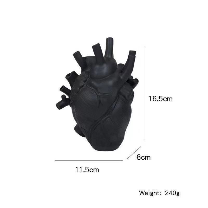 Simulation Heart Shape Resin Vase 4 Colors Heart-shaped Arrangement Potted Plant Suitable For Home Study Office Ornament