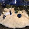 30 Inch Faux Furs Christmas Tree Skirt Plush Skirt For Merry Christmas Party Christmas Tree Decoration