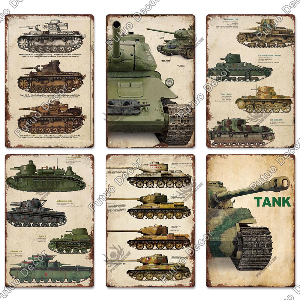 Putuo Decor Panzer Blechschild Metallschild Dekorative Vintage-Dekor Plakette Wanddeko Garage Man Cave Clubraum Zuhause