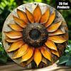 Vintage Round 8 Inch Sunflower Tin Sign Retro Metal Wall Art Home Decor Kitchen Plaque