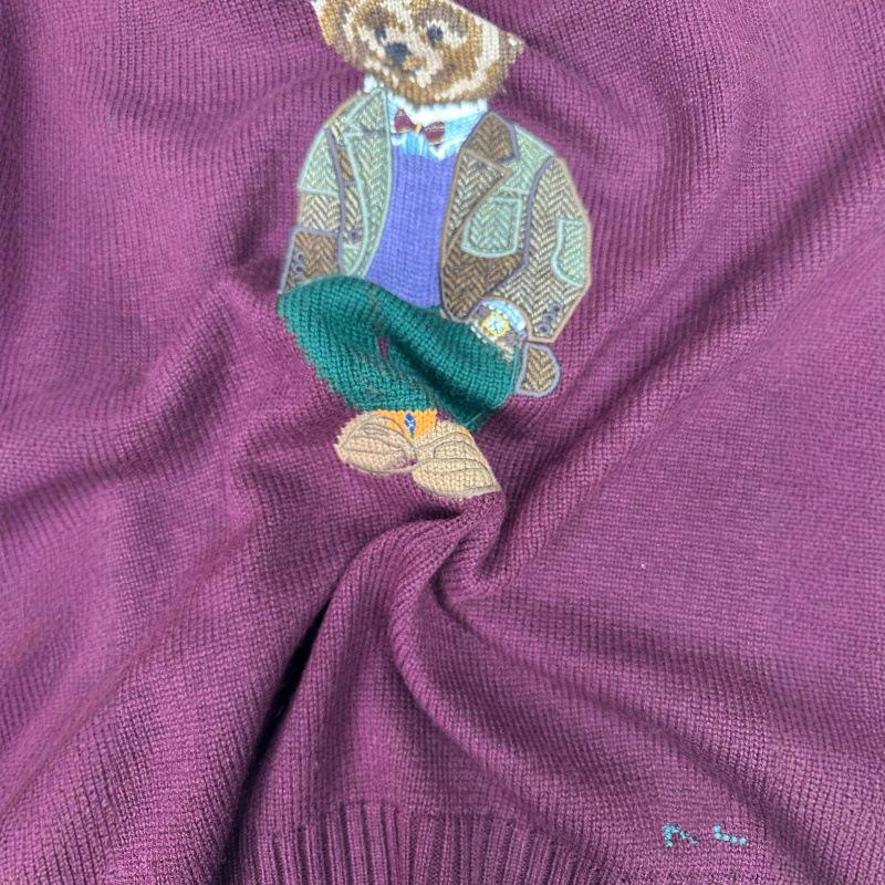 

New Style Unisex Wool Cashmere Little Bear Suit Jacket, Size SML Large бордовий