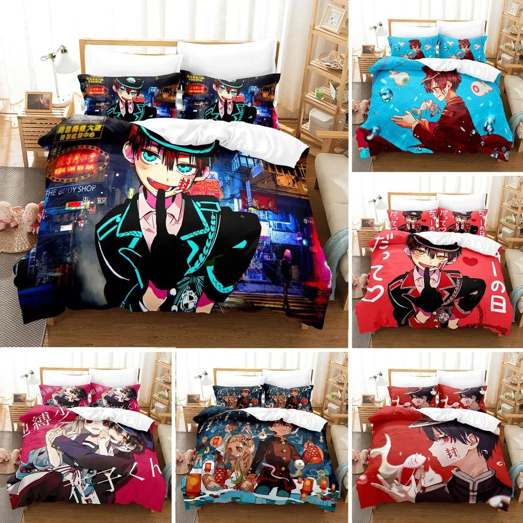 Hot Ground Boy Hanako-Kun Toilet Comfortable Duvet Quilt Cover Pillowcase Bedding Set Children Bedroom Decoration Home Textile