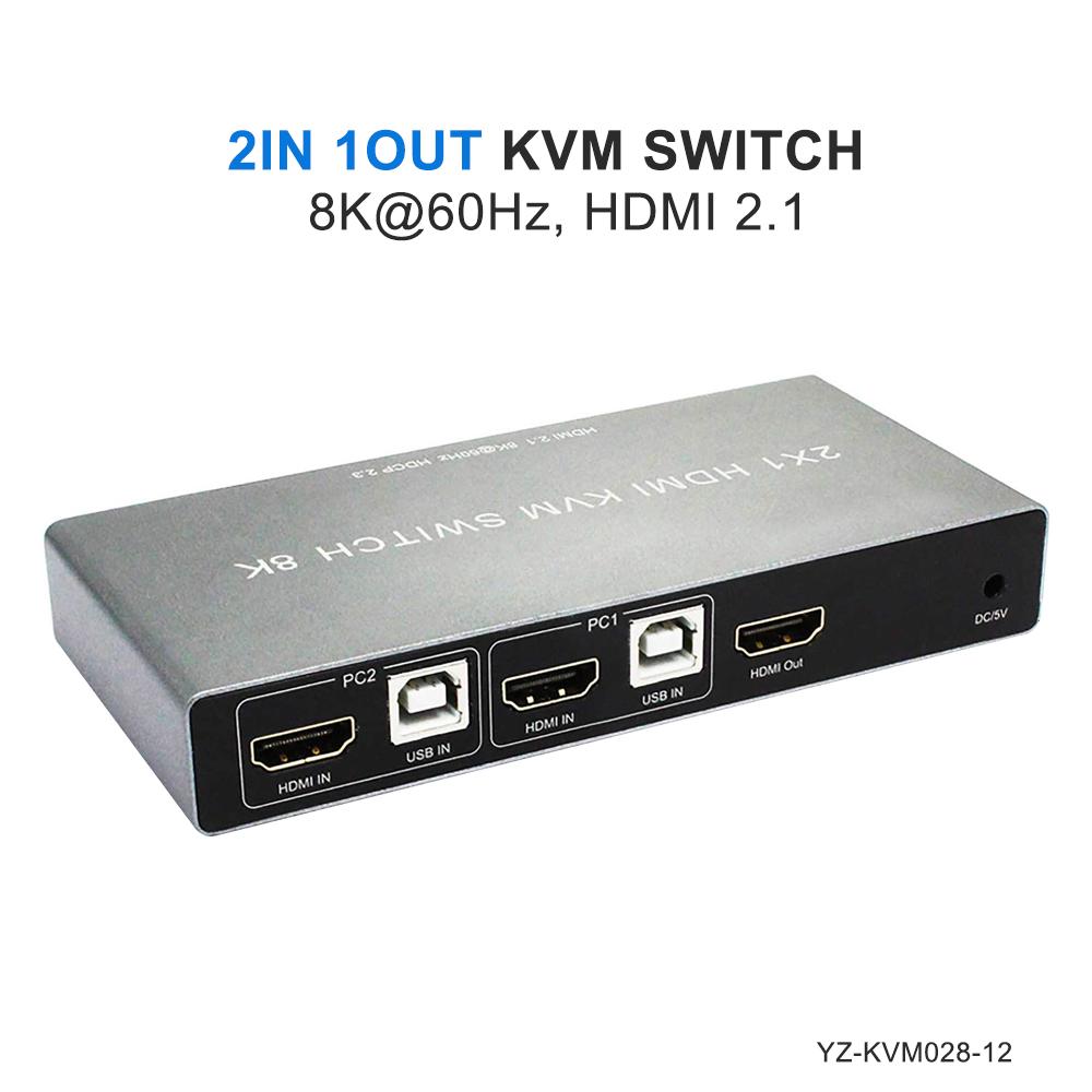 Verified Factory 4x1 2x1 8K HDMI KVM Switch 4K60 4K30 2 Port 4 Port HDMI KVM Selector Switcher PC Extended Display