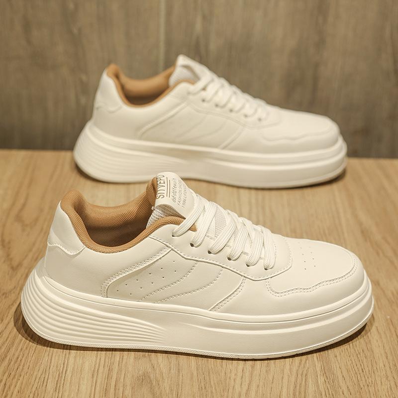 

Men s shoes spring lightweight soft-soled non-slip board shoes sports and leisure design sense niche heightening shoes student versatile trendy shoes 44 бежевый