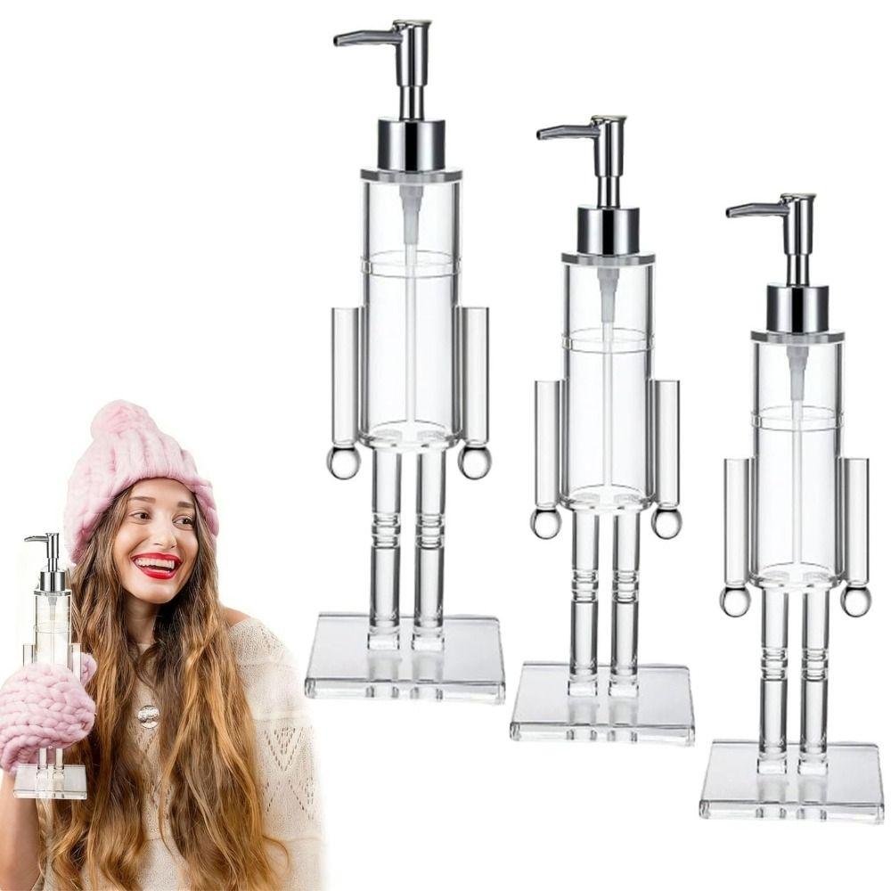 Transparent Nutcracker Soap Dispenser Refillable Home Kitchen Accessories Decor Christmas Hand Soap Bottle Acrylic