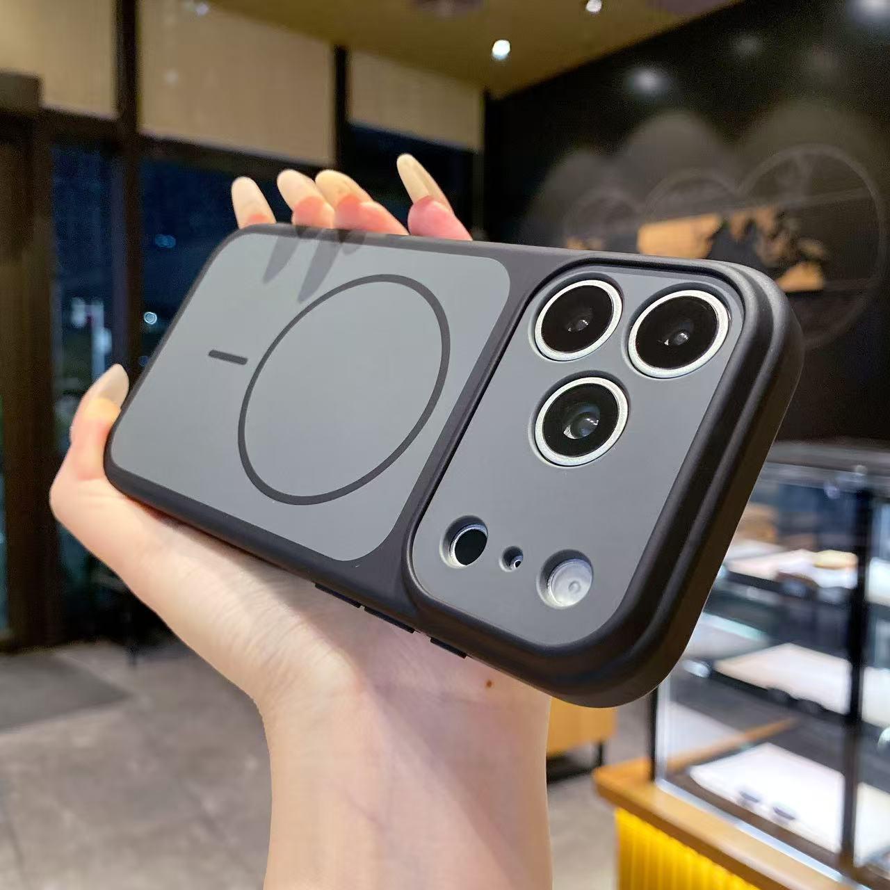 

Двухцветный магнитный чехол с ощущением кожи для iPhone 14/15P/16Pro Max/17Pro 13Pro чёрный