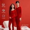 190g Warm Autumn/Winter Pure Cotton Base Layer: Men's & Women's Round Neck Pullover and Trousers Set