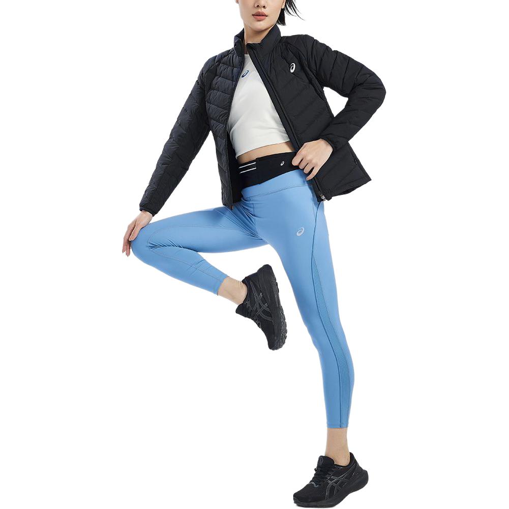 Asics Solid Color Casual Zip Collar Warm Long Sleeve Down Jacket Women outerwear Black 2032C928-001