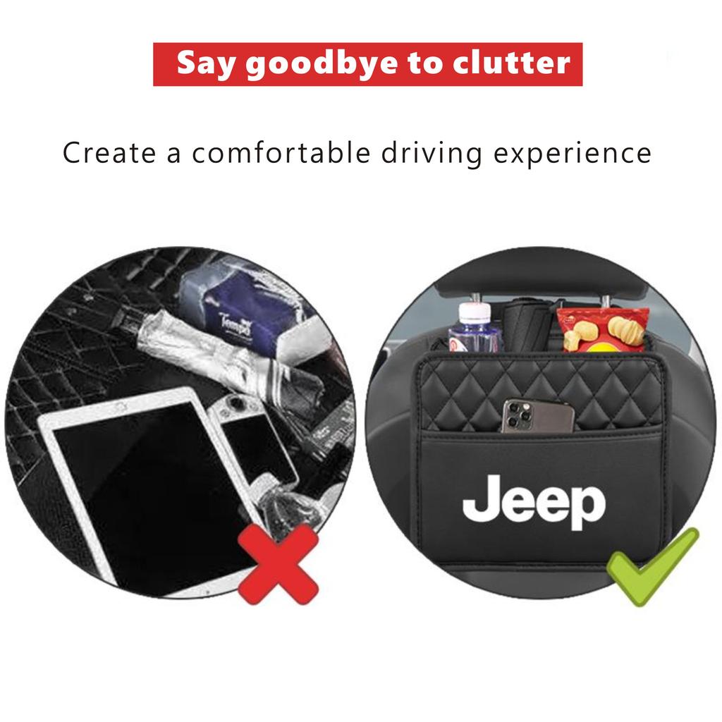 Jeep Car Seat Backrest Storage Stowing Tidying Pocket For Jeep Renegade Compass Grand Cherokee Wrangler Patriot Rubicon Liberty