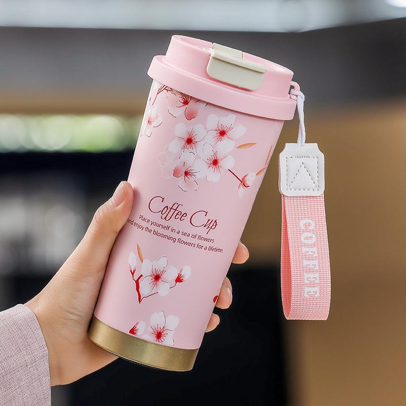Cartoon Coffee Cup 316 Stainless Steel Thermos Cup High Value Portable Water Cup Car Accompanying Cup
