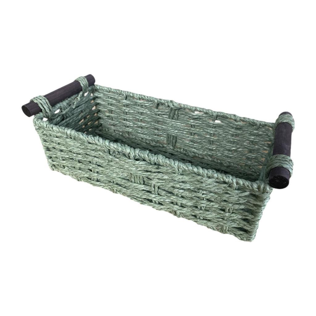 Storage Basket Decorative Shelf Basket Handwoven Container Cabinet Organizer Bin