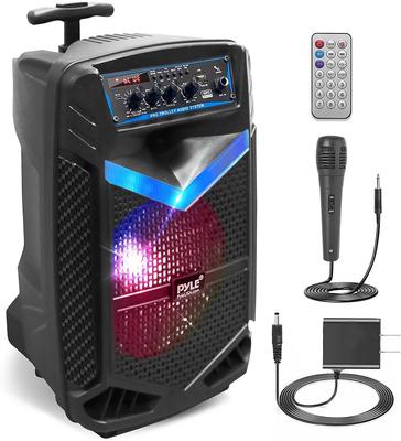 Haut-parleur sans fil 400 W avec poids extérieur Haut-parleur portable pour système de sonorisation avec caisson de basses de 8 pouces et haut-parleur d'enregistrement karaoké de 1 pouce pour soirée DJ rechargeable