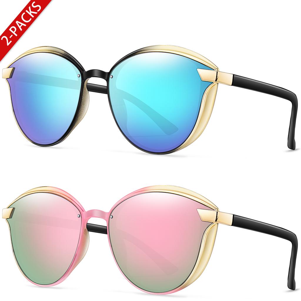 2 Pairs and 6 Pairs Vacation Sun Glasses Plastic Light Classic Oval Eyewear for Women and Men for Outdoor Travel Beach Vocation