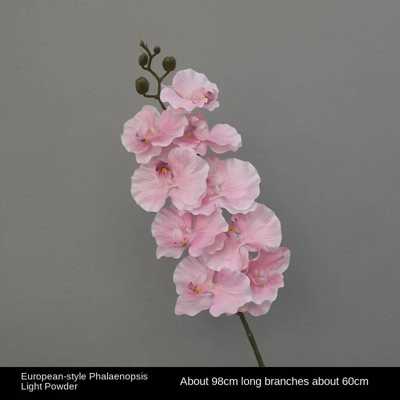 Lifelike 9 Heads Artificial Butterfly Orchid Multi Color 3D Simulation Flower 98cm Real Touch Plant Fake Phalaenopsis Flower