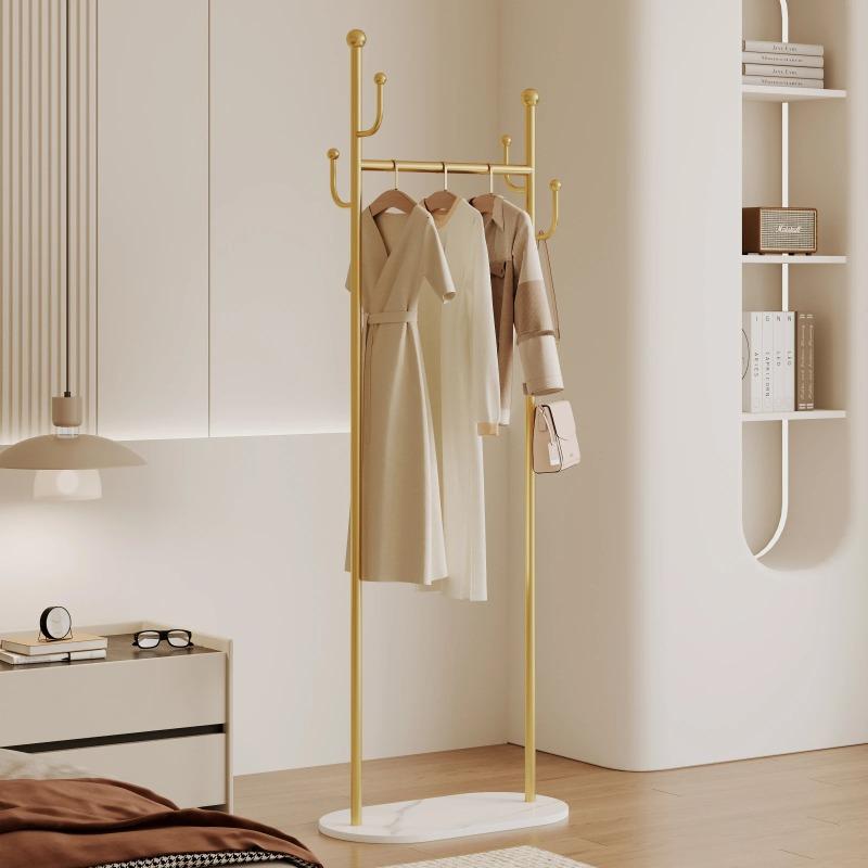 Simple Floor Standing Clothes Rack, Light Luxury Coat Rack for Bedroom Storage, Minimalist Household Garment Rack, Freestanding