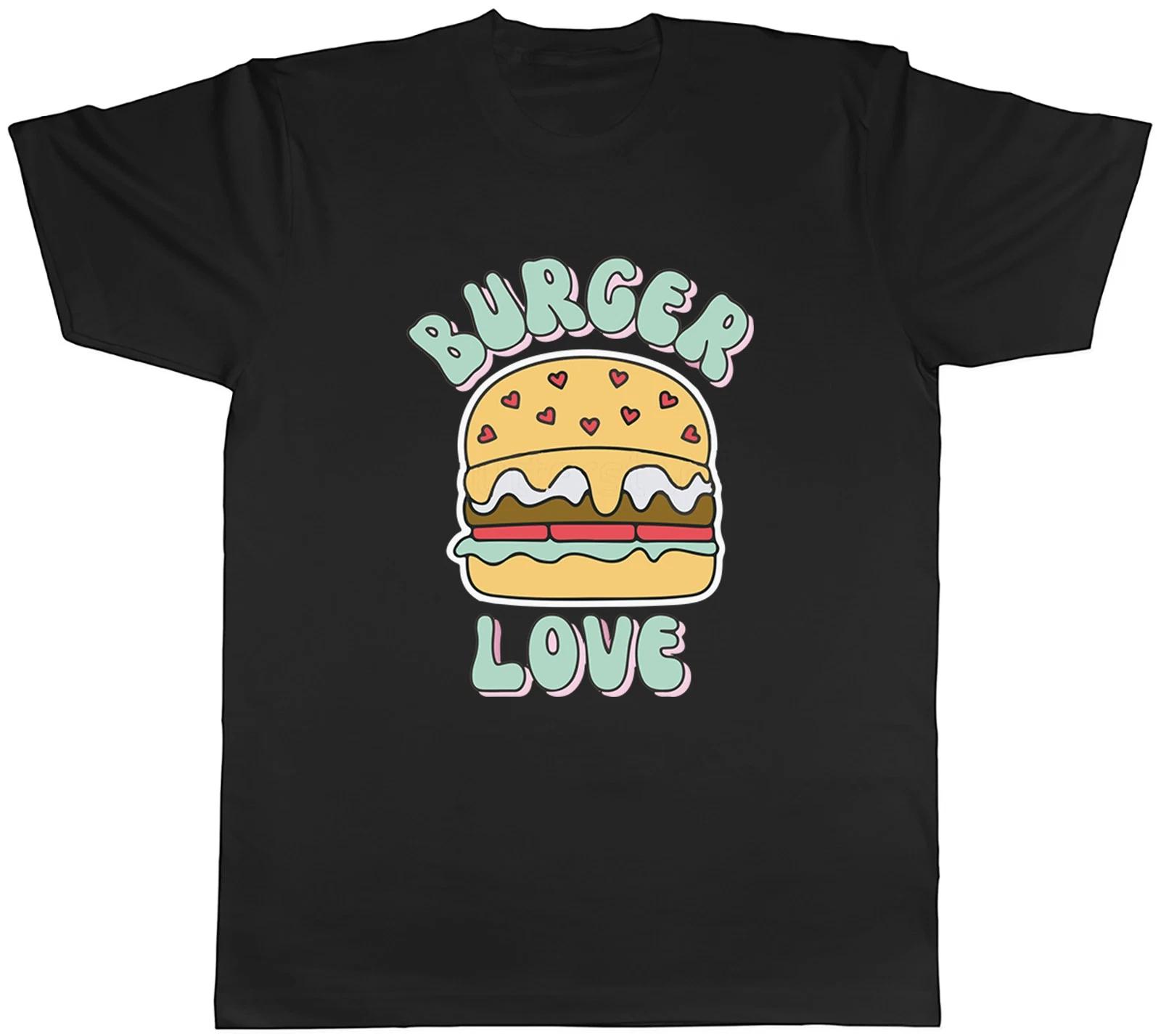 Burger Love Funny Cheeseburger Hamburger Mens T-Shirt Tee Gift Top M