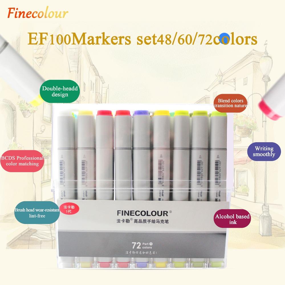 Finecolour EF100 240 Colors Alcohol Based Ink Double Headed Sketch Art Markers With Box