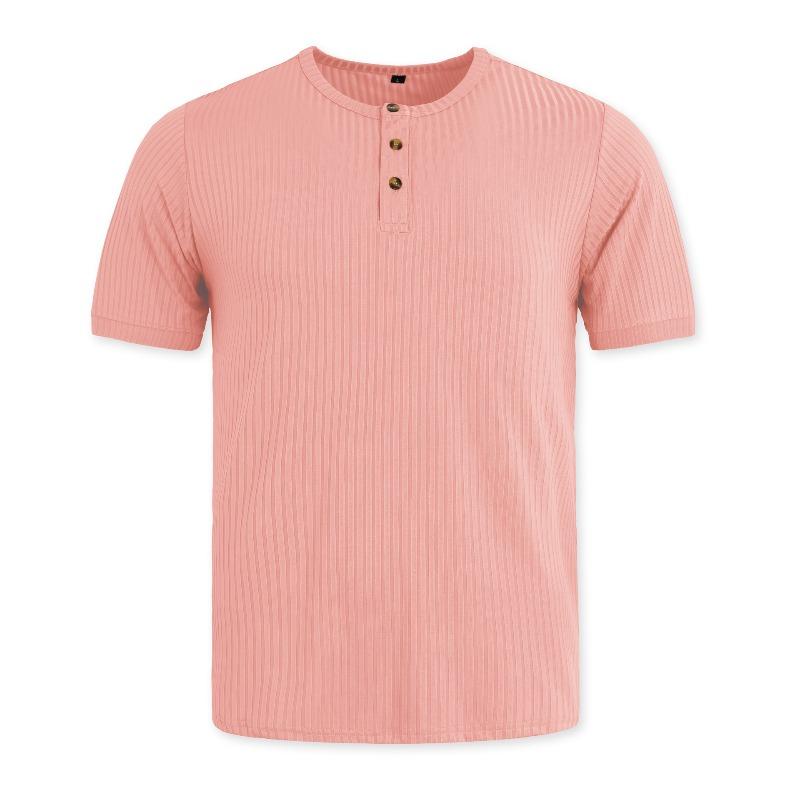 Men's Casual Button Breathable Short Sleeve T-Shirt Casual Top Casual Everyday Outfit