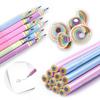 BAMBOLA Rainbow Pencil 2B Shavings Writing 12 Pieces Cute Girls Colored Stylish Elementary School Entrance Celebration Birthday Present