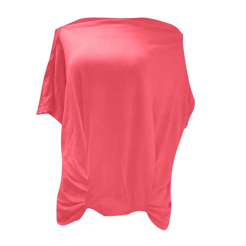 Women's Irregular One-Shoulder Solid Color Loose Short-Sleeved Top