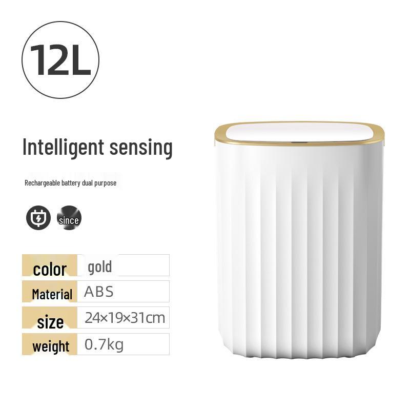Jieanhui Automatic Smart Sensor Trash Can with Lid - Waterproof for Kitchen, Bathroom, or Living Room