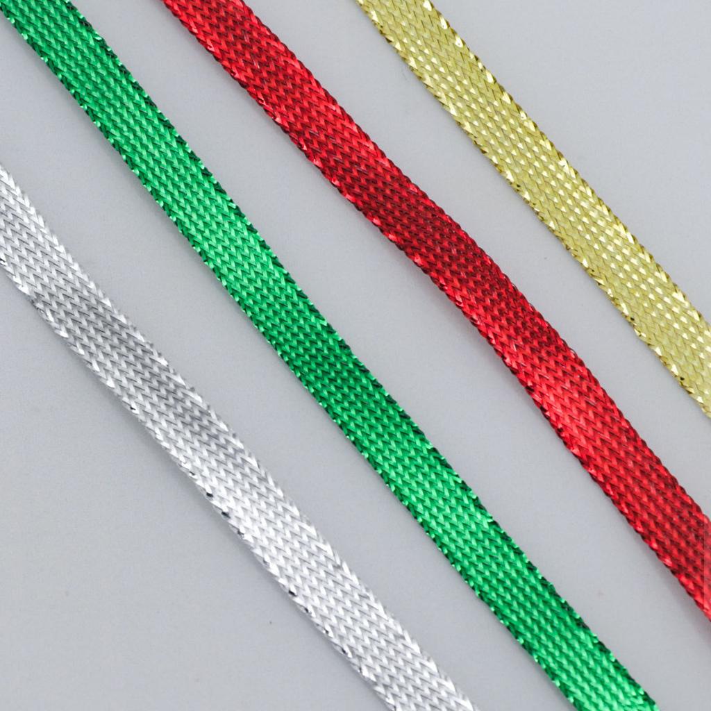 Decorative Romantic and Cozy 0.3-0.5cm Gold and Silver Onion Ribbon Gift Box Cake Decoration Christmas Tree Bow Gold and Silver Decorative Ribbon