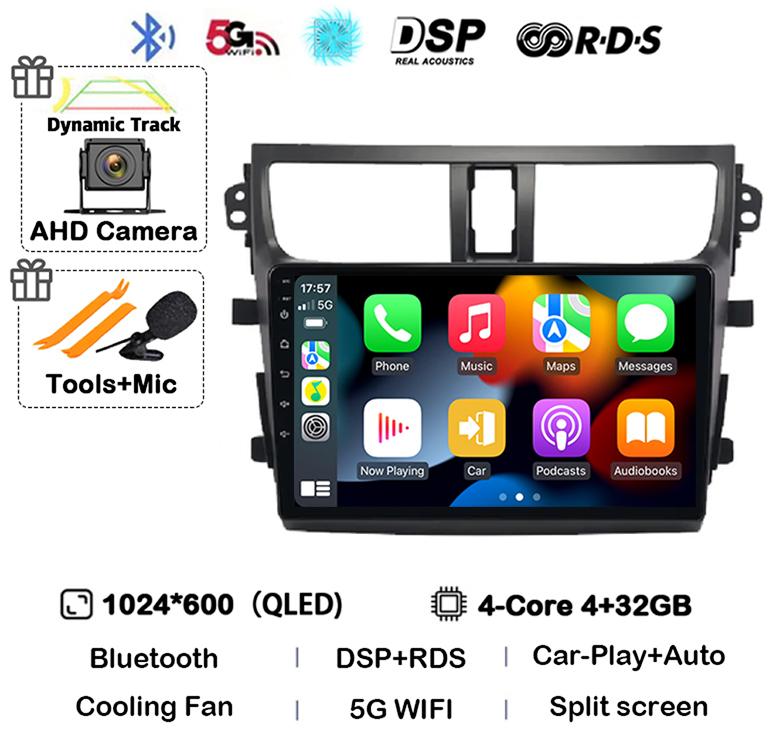 Android 14 Carplay Auto Car Radio For SUZUKI CELERIO/CULTUS 2015 2016 2017 4G WIFI Multimedia Video Player 360 Camera Stereo DSP