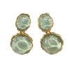 1 Pair of Asymmetrical Light Green Earrings with Creative Water Patterns, Irregular Oval Earrings,  and Fashionable Earrings and Accessories
