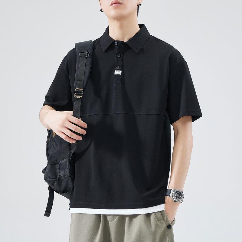Summer Thin Short-sleeved POLO Shirt Men's Solid Color T-shirt Men's Lapel Thin Short T-top