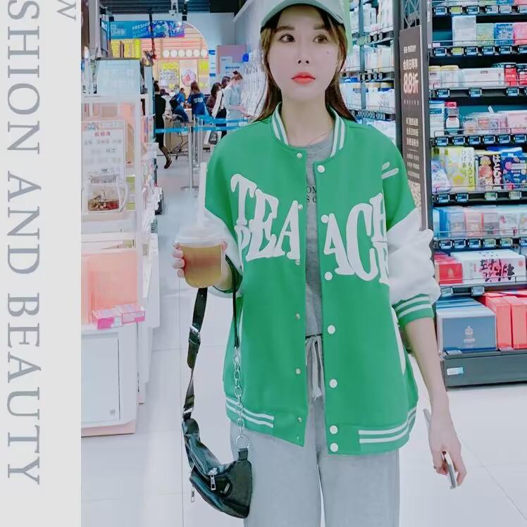 

Национальная бейсбольная форма женское весенне-осеннее пальто куртка L-150-80kg зелёный