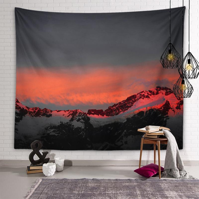 Winter Landscape Wall Art Aesthetic Tapestry Sunset View Tapestry Dormitory Room Aesthetic Decor Bedroom Home Decor