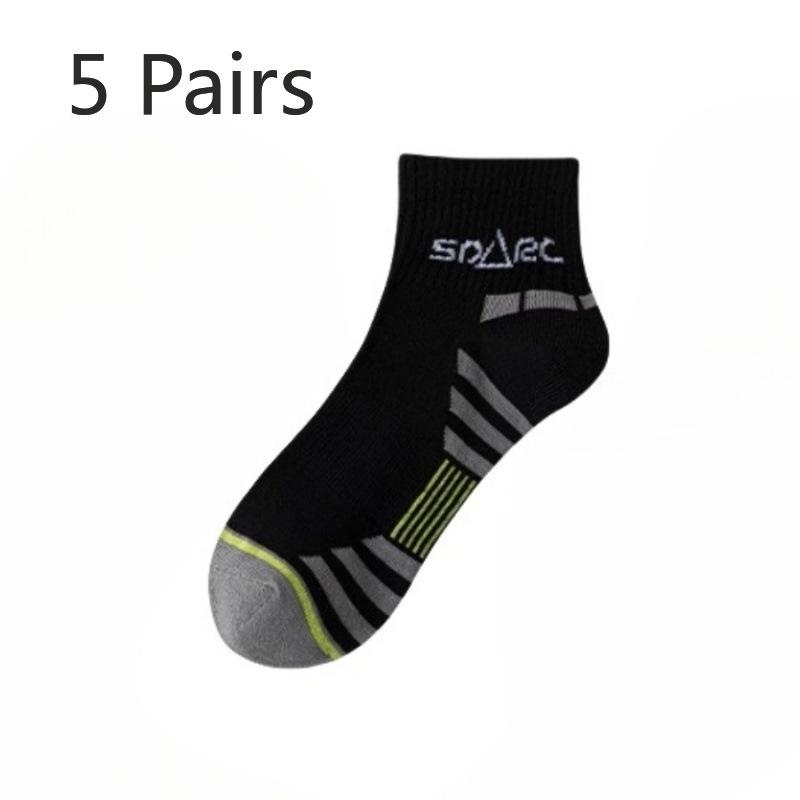 5 Pairs of Men's Summer Thin Basketball Sports Deodorizing Sweat-absorbing Breathable Youth Pure Cotton Socks