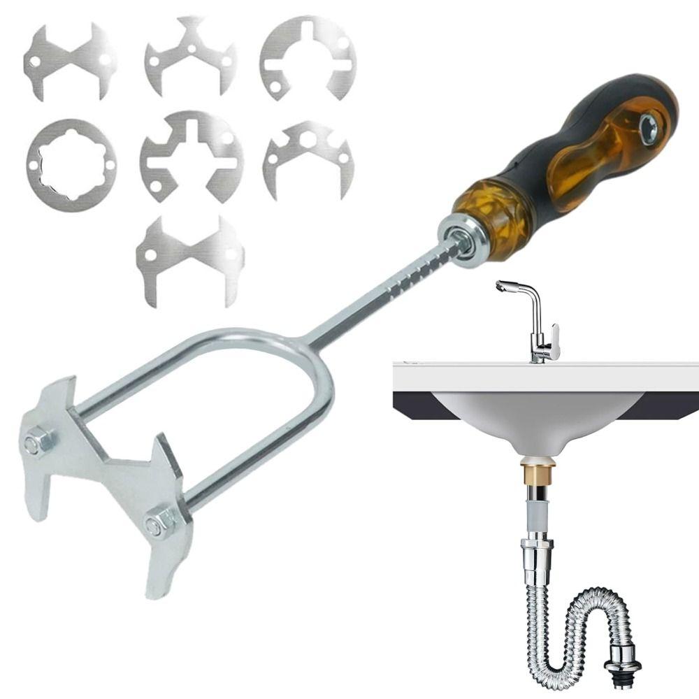 A Set Durable Construction Wrench Faucet Tool Non-Slip Grip Plumbers Wrench  Kitchen