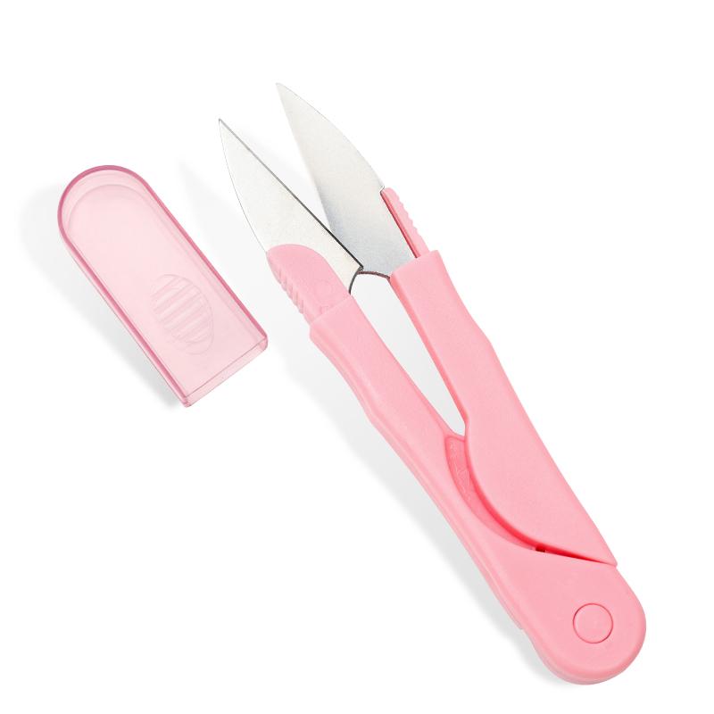 Korean U-Shaped Mini Cross-Stitch Scissors with Cover
