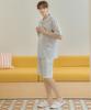 [May Flower] Grey Stripe Short-sleeve Pure Cotton Men's Plus Size Pajama Set [Shipped from Korea] 100% Authentic