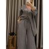 IHUASU Women's Fashion Casual Autumn Winter Long Sleeve V Neck Pants Suits
