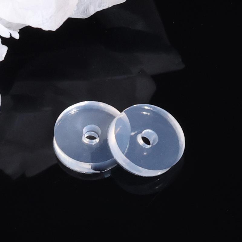 50Pcs Silicone Earring Stopper for Piercings Clear Discs Stabilizer Pads for Droopy Ears Heavy Earring Non Pull Support Patches