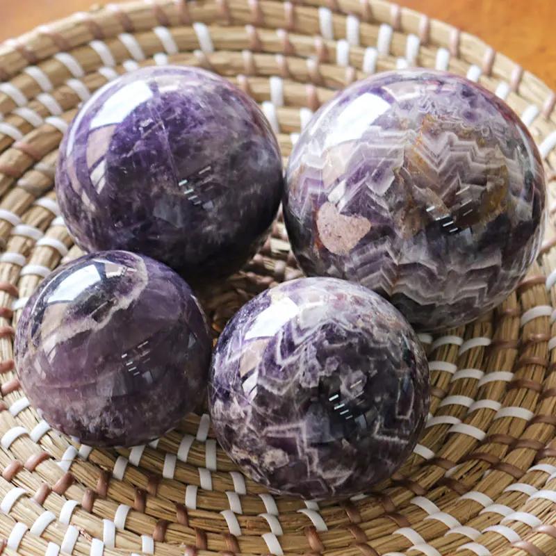 1PC natural dream amethyst ball quartz crystal sphere decorative Reiki healing 55-80mm healing crystals 118 65mm-70mm