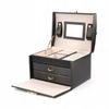 Black Jewelry Box with Mirror for a Girl Gift