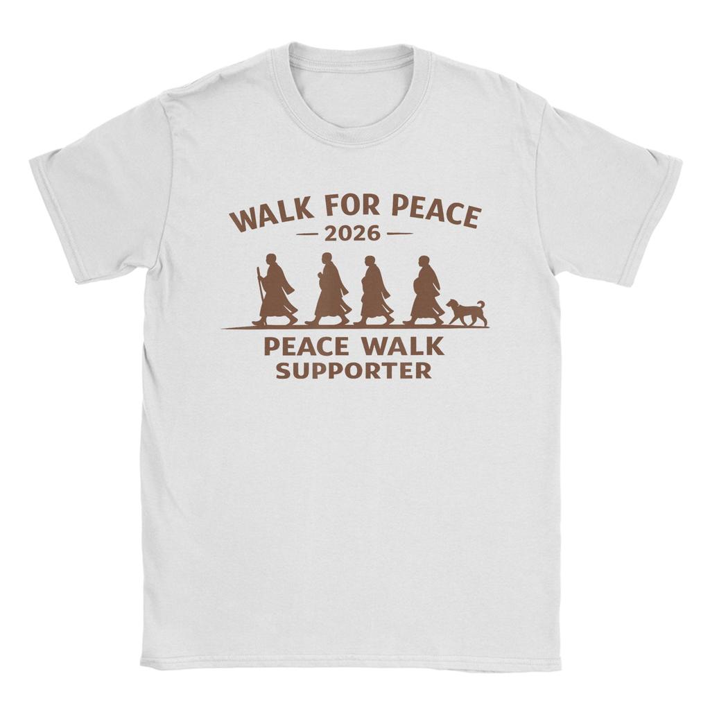 Mens Buddhist Monks Walk For Peace Aloka Dog T Shirt Cotton Clothing Novelty Short Sleeve Crew Neck Tees Gift Idea TShirt