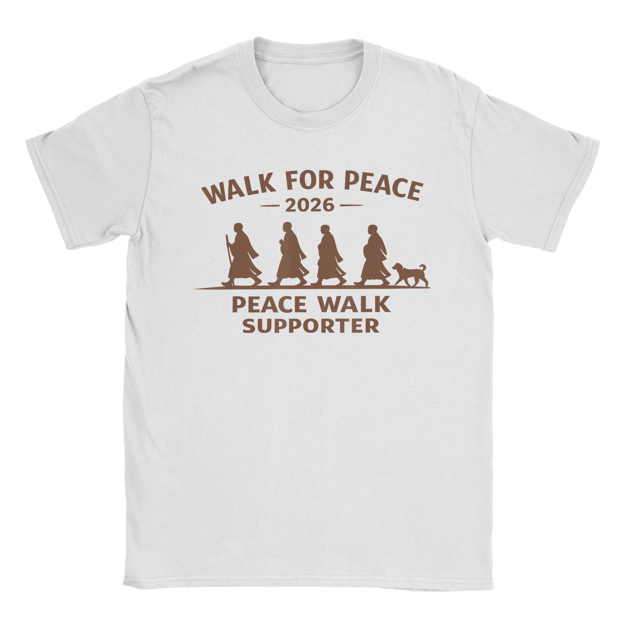 

Buddhist Monks Walk For Peace Aloka Dog TShirt for Unisex Leisure Pure Cotton Tee Shirt O Neck Short Sleeve T Shirt 6XL Tops S