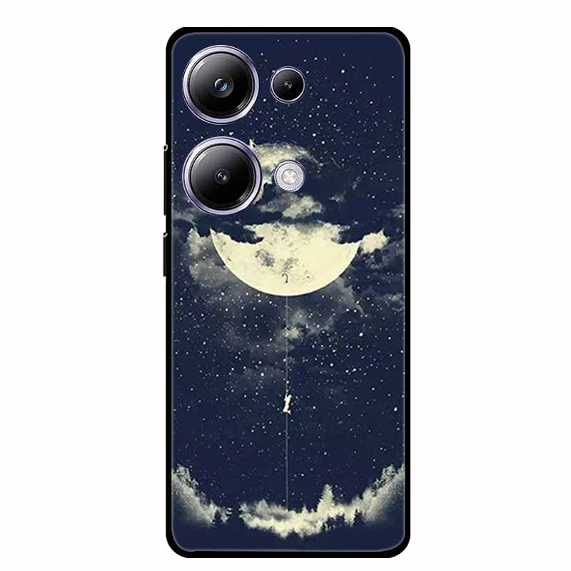 For Xiaomi Poco M6 Pro 4G Phone Case Cover Wolf Shockproof Black Silicone Soft Back Cover Cases For Poco M6 Pro Case M 6 M6Pro