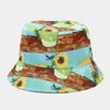 European and American new creative oil painting style double-sided bucket hat female tide travel shopping sun hat male leisure basin hat