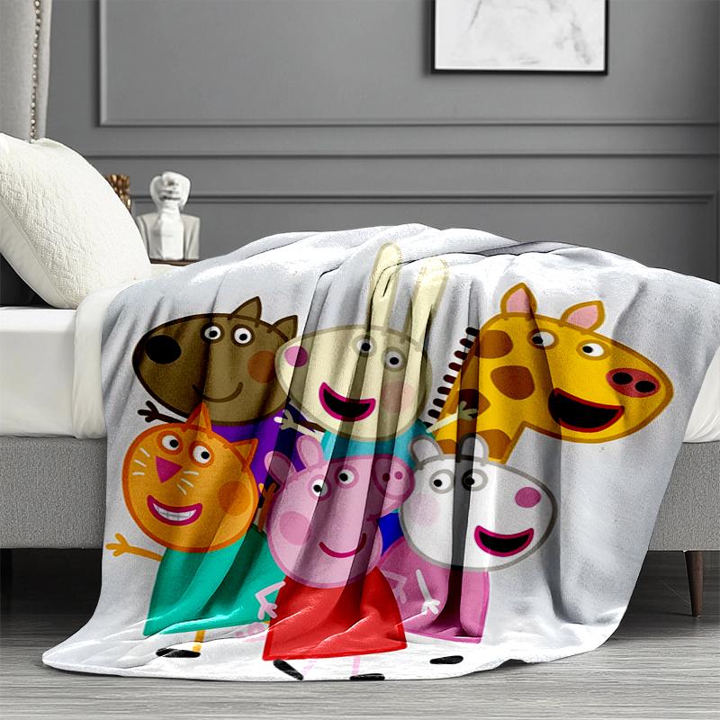 Peppa Pig Print Blanket - Soft & Comfortable, for Bedroom, Travel, Sofa, Home Decoration - Birthday Christmas Gift for Friend