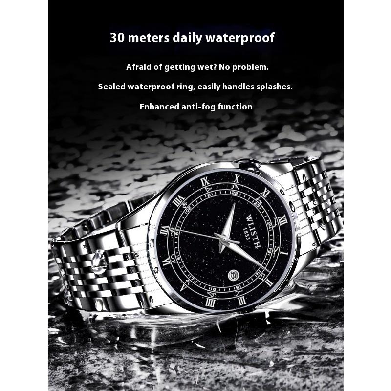 Top Brand Fashion Trend Simple Casual Calendar Men's Watch Steel Band Business Quartz Men's Watch