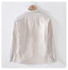 Men's Long Sleeve Casual Cotton and Linen Shirt - Thin Style, Loose Fit, White for Spring and Autumn