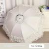 Vintage Lace Parasol Uv Protection Folding Umbrella Stylish Lace Folding Umbrella for Sun Protection Rain Lightweight Portable