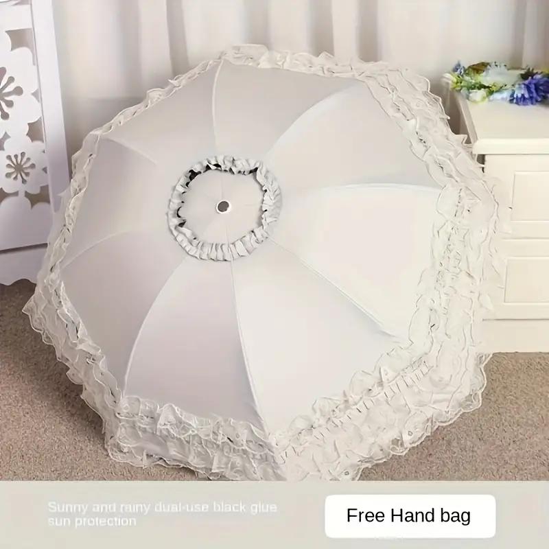 Vintage Lace Parasol Uv Protection Folding Umbrella Stylish Lace Folding Umbrella for Sun Protection Rain Lightweight Portable
